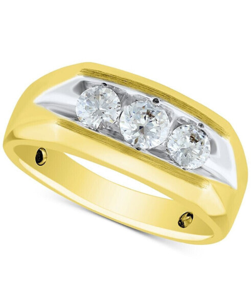 Men's Lab Grown Diamond Three Stone Ring (1 ct. t.w.) in 10k Gold