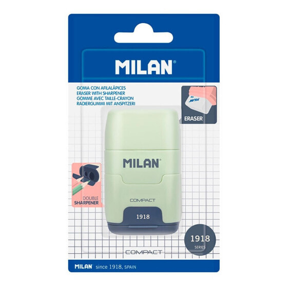 MILAN Blister Pack Eraser With Pencil Sharpener Compact 1918 Series