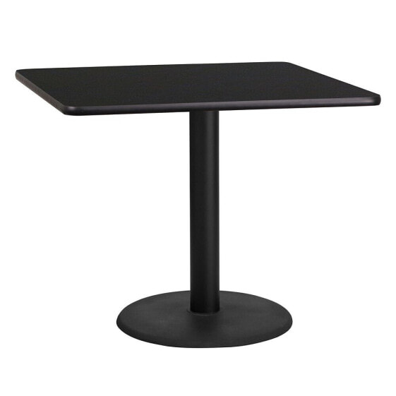 36'' Square Black Laminate Table