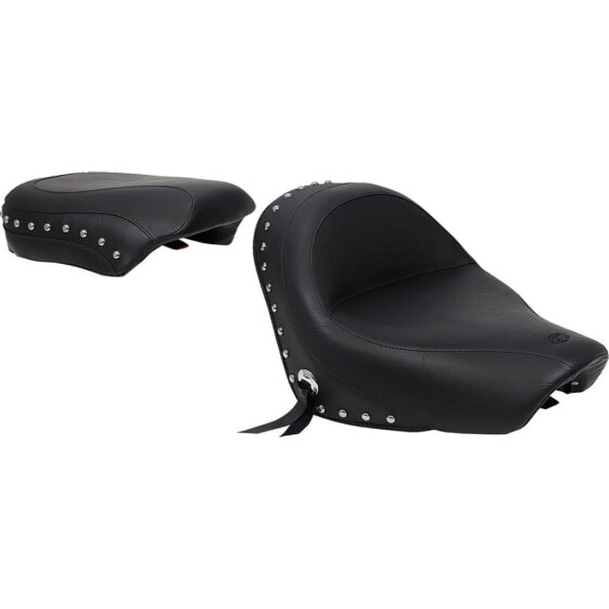 MUSTANG One Piece Wide Touring 2-Up Studded Conchos 76520 Seat