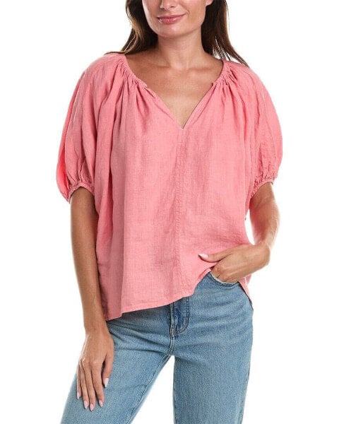 Velvet By Graham & Spencer Linen Top Women's S