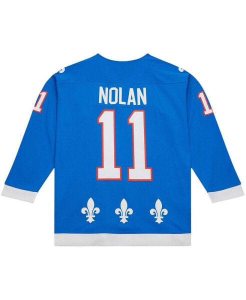 Men's Owen Nolan Blue Quebec Nordiques 1992/93 Blue Line Player Jersey