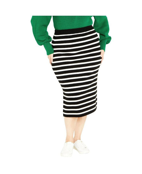 Plus Size Maddie Stripe Skirt