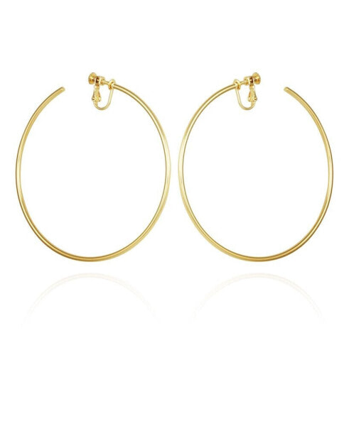 Gold-Tone XL Clip-On Open Hoop Earrings