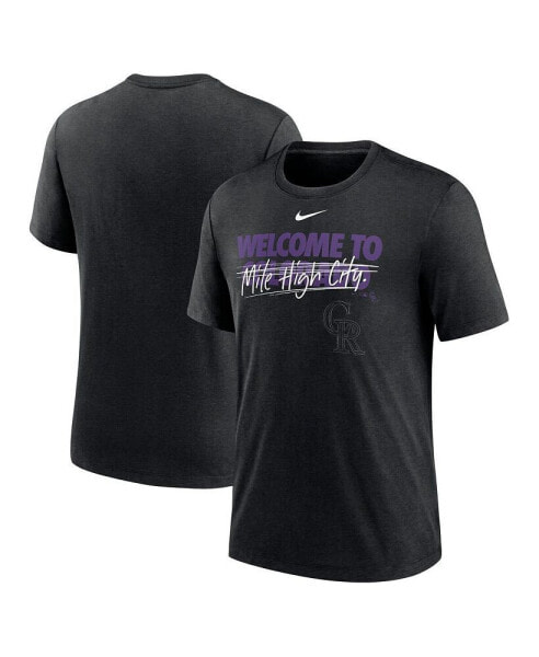 Футболка мужская Nike Colorado Rockies черная Heather Home Spin Tri-Blend