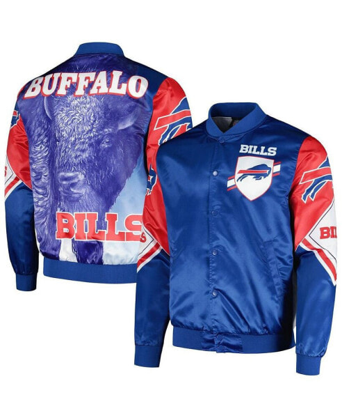 Men's Royal Buffalo Bills Fanimation Satin Full-Snap Jacket