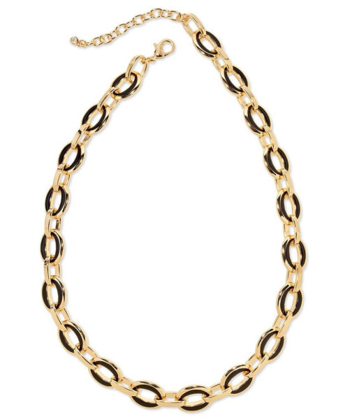 Gold-Tone & Color Chunky Link Collar Necklace, 17" + 2" extender, Created for Macy's
