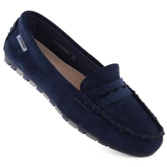 Potocki W WOL240B suede moccasins, navy blue