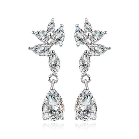 Stunning silver earrings with zircons AGUP863L