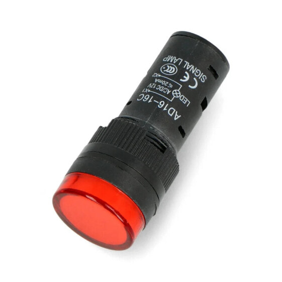 LED indicator 12V AC/DC - 19mm - red