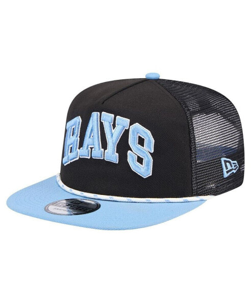 Men's Black Tampa Bay Rays Throwback Meshback Golfer Hat