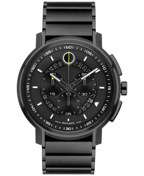 Men's Swiss Chronograph Strato Gray Black PVD Bracelet Watch 44mm