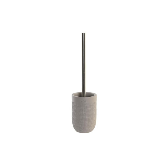 Toilet Brush DKD Home Decor 10 x 10 x 37 cm Grey Cement Stainless steel