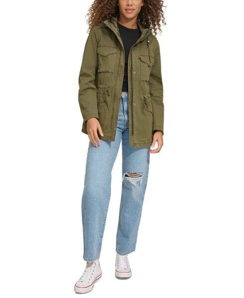 Women's Lightweight Washed Cotton Military Jacket