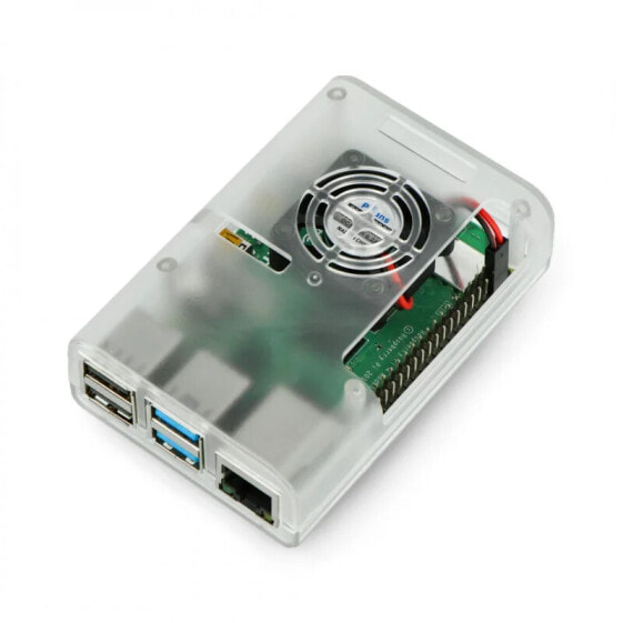 Enclosure for Raspberry Pi 4V with fan - transparent