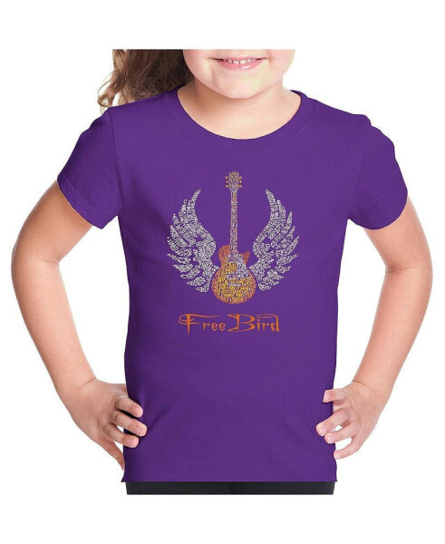 Big Girl's Word Art T-shirt - LYRICS TO FREEBIRD