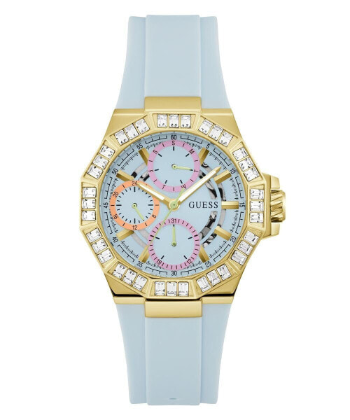 Guess Damen Armbanduhr SELENE Multifunktion hellblau, gold 39 mm GW0695L1