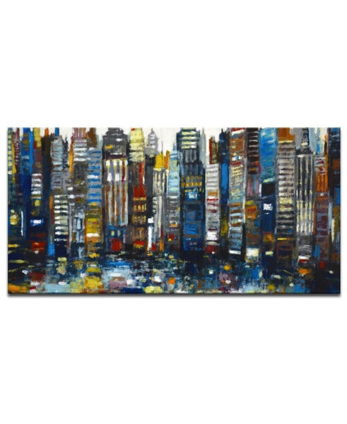 'Big City' Abstract Canvas Wall Art, 18x36"