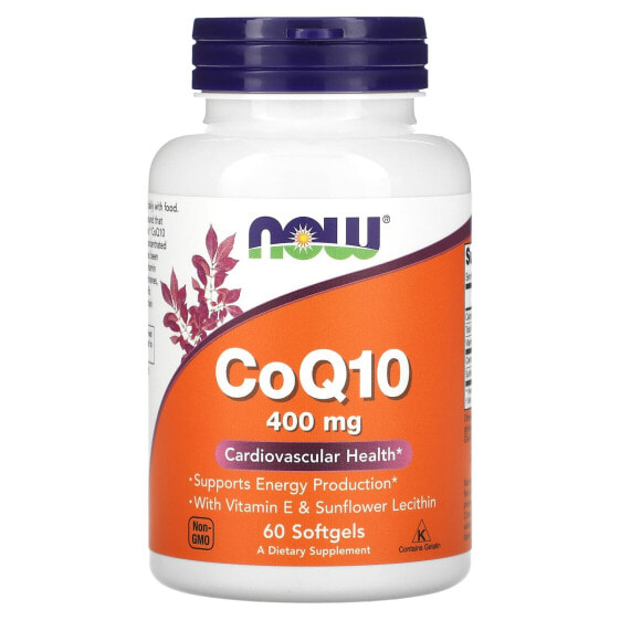 БАД Коэнзим Q10 NOW, 600 мг, 60 капсул, максимальная сила