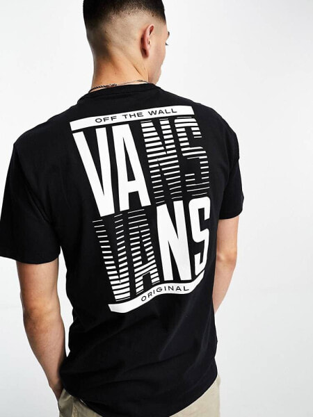 Vans off the wall stacked back print t-shirt in black