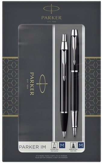 Parker 2093215, Black, Silver, 2 pc(s), Ballpoint pen + Fountain pen