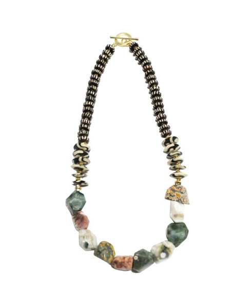 Jade Safari Jade Chunk Beads and Kenya Bone Beads Necklace