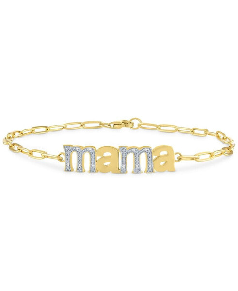 Diamond "Mama" Link Bracelet (1/10 ct. t.w.) in 14k Gold-Plated Sterling Silver