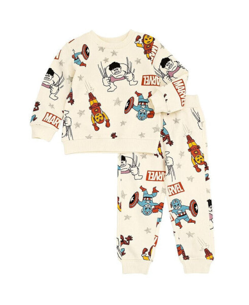 Toddler Boys Avengers Fleece Sweatshirt and Pants Outfit Set to (2T - 7-8)