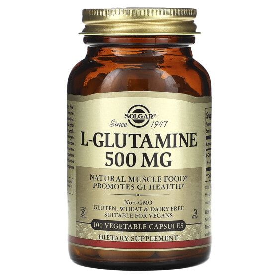 L-Glutamine, 500 mg, 100 Vegetable Capsules