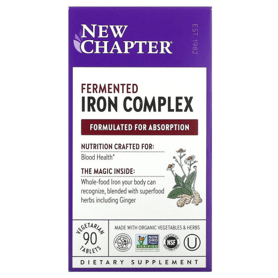 Железо New Chapter Fermented Iron Complex, 60 вегетарианских таблеток