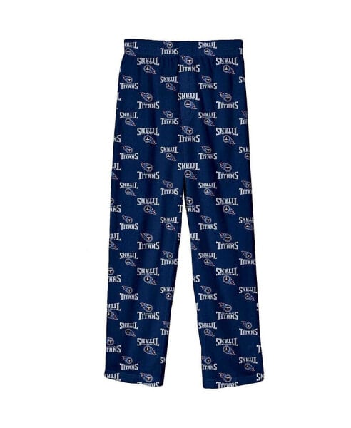 Big Boys Navy Tennessee Titans Team-Colored Printed Pajama Pants