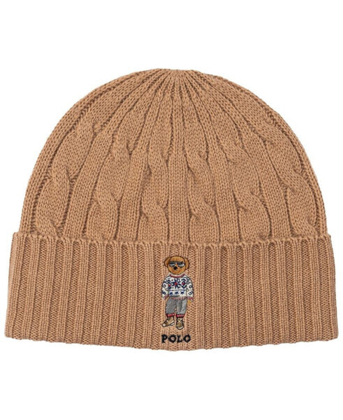 Men's Holiday Bear Cable Beanie