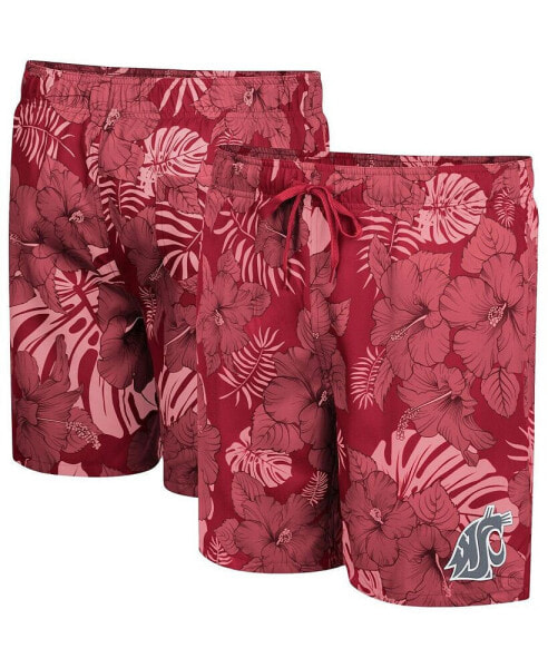 Men's Crimson Washington State Cougars the Dude Swim Shorts