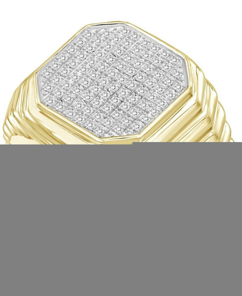 Men's Diamond Octagon Cluster Ring (1/4 ct. t.w.) in 10k Gold