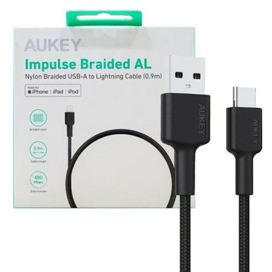 Кабель USB—Lightning Aukey CB-CD30 Чёрный 90 cm