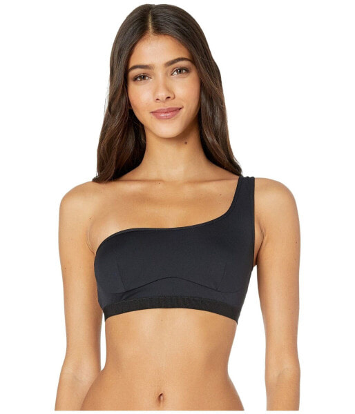 Stella McCartney Sporty Mesh One Shoulder Black Women's Swimwear Top Size M