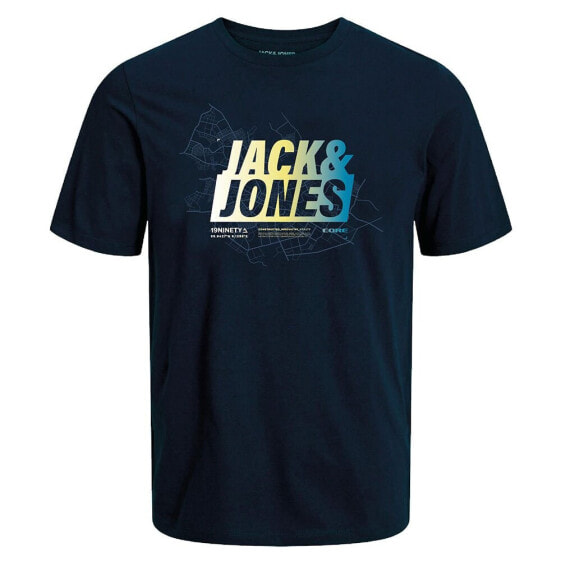 JACK & JONES Map Summer Logo Short Sleeve Crew Neck T-Shirt