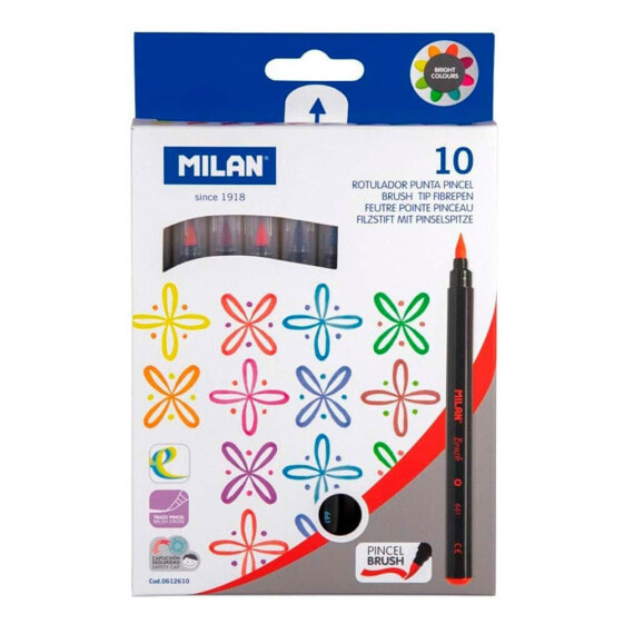 Фломастер MILAN Case 10 Punta Brush Markers