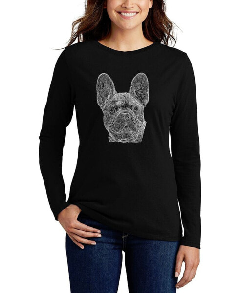 Women's Long Sleeve Word Art French Bulldog T-shirt