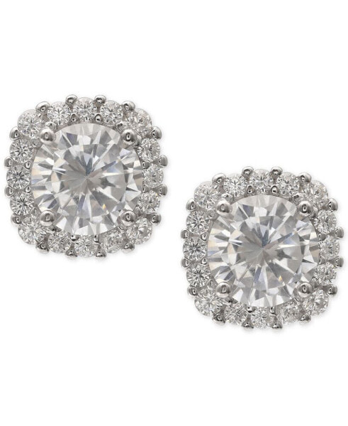 Cubic Zirconia Halo Stud Earrings in Sterling Silver, Created for Macy's