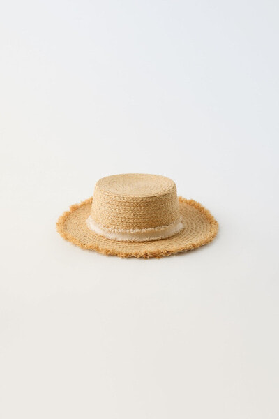 Boater hat with tie