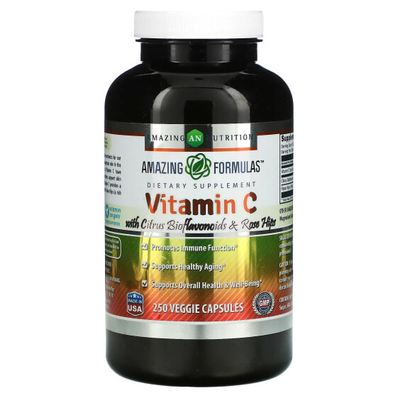 Vitamin C with Citrus Bioflavonoids & Rosehips, 250 Veggie Capsules
