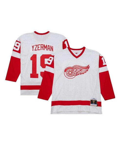 Men's Steve Yzerman White Detroit Red Wings 1983/84 Blue Line Player Jersey