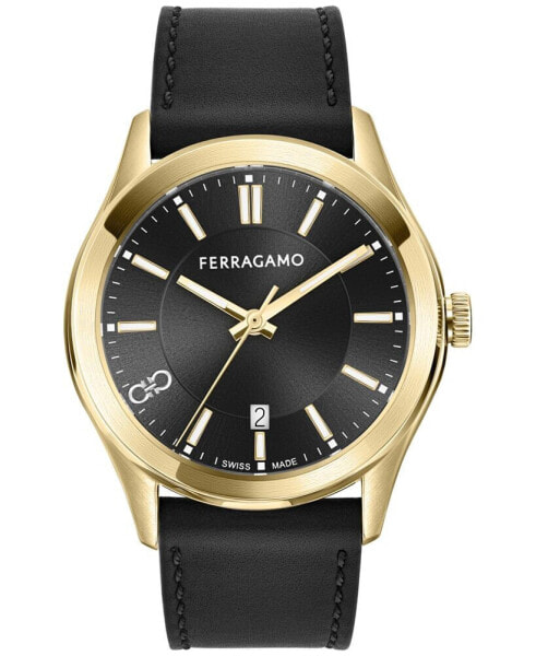 Часы Salvatore Ferragamo Swiss Classic Black Leather 42mm