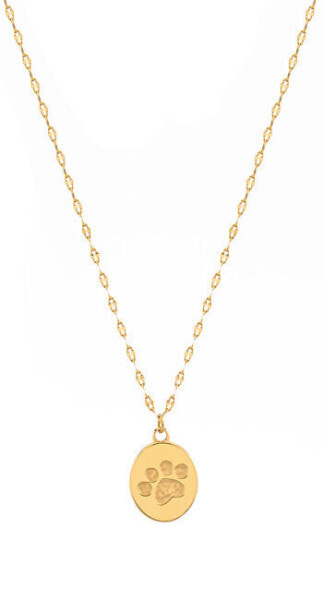 Playful Gold Plated Paw Necklace VABQJN038G (Chain, Pendant)