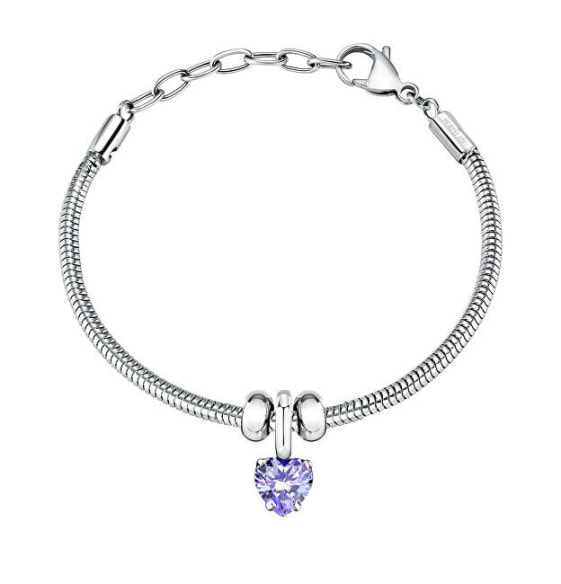 Lovely drop heart steel bracelet SCZ1345