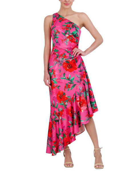 Women's Floral-Print One-Shoulder Maxi Dress