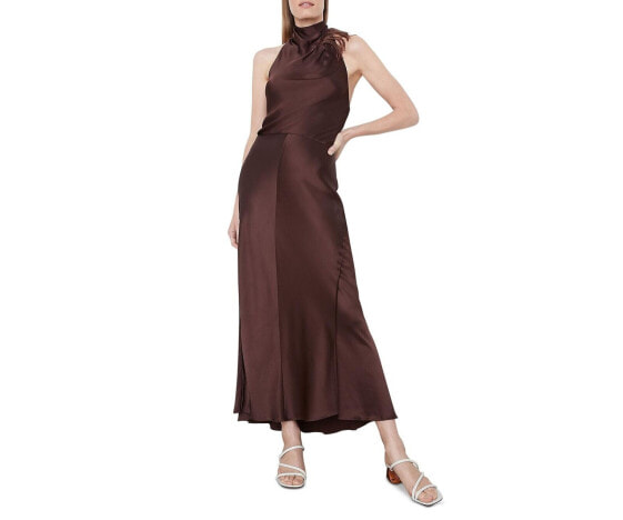 Vince Womens eather Draped Maxi Dress Copper Size 12