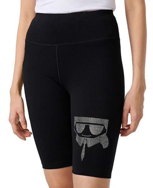 Women's Rhinestone Logo Bike Shorts