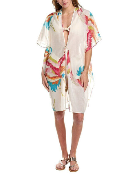 Natori Crane Sheer Silk-Blend Cover-Up Women's